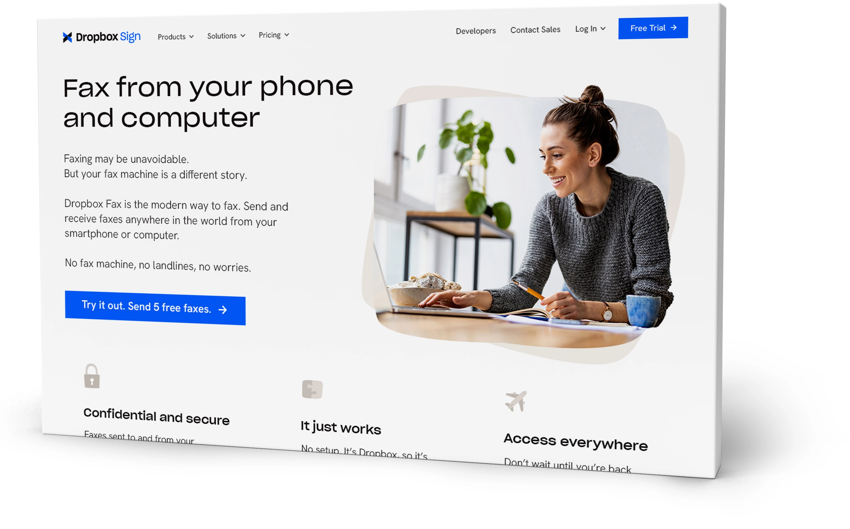 A screenshot of a Dropbox landing page that had a low conversion rate.