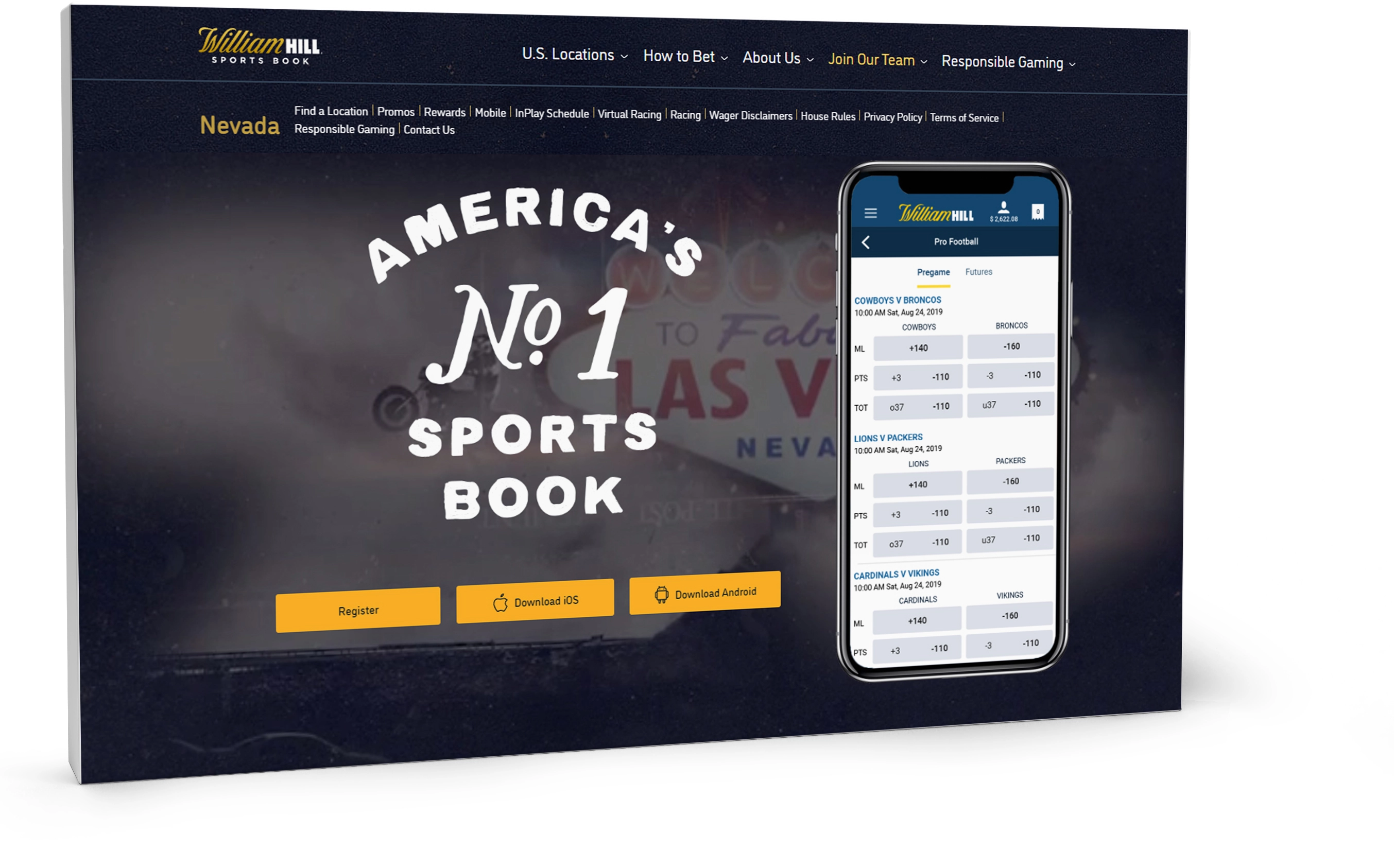 A screenshot of a Caesars Entertainment landing page designed by Banner Year that had a much higher conversion rate.
